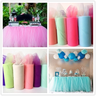 ม้วนผ้า Tulle 25 หลา สําหรับตกแต่งงานแต่งงาน งานเลี้ยงวันเกิด