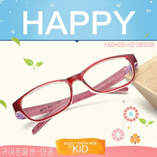 KOREA แว่นตาแฟชั่นเด็ก แว่นตาเด็ก รุ่น 8815 C-8 สีแดงใสขาแดงข้อม่วง ขาข้อต่อที่ยืดหยุ่นได้สูง (สำหรับตัดเลนส์)