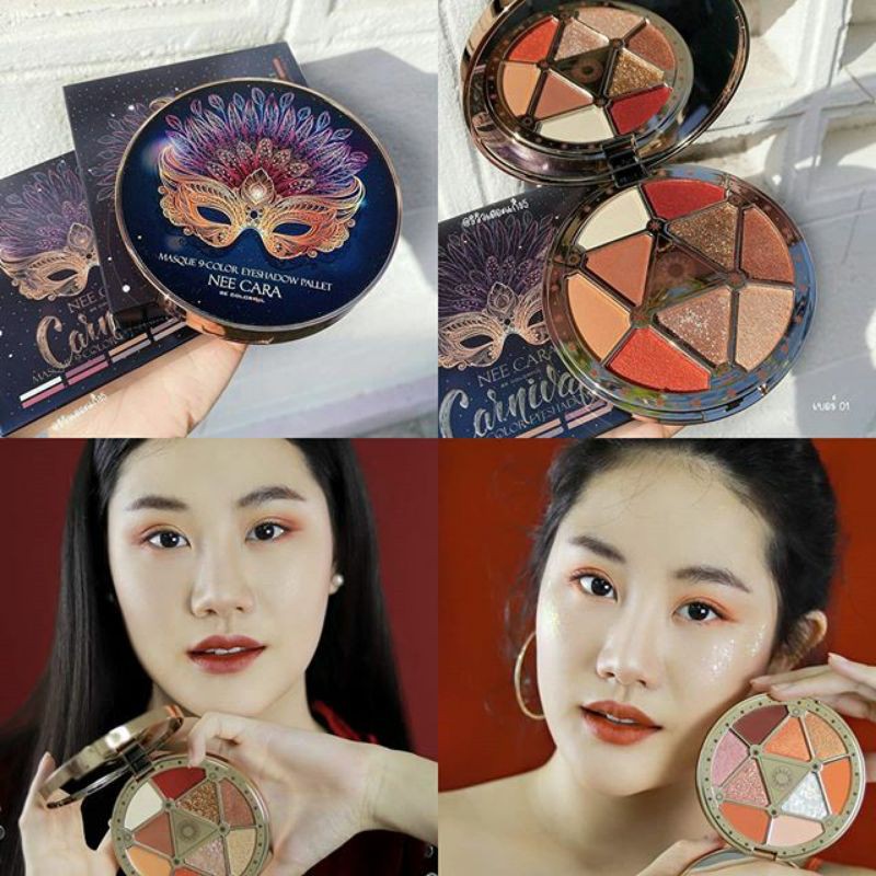 ของแท้-พร้อมส่ง-canival-masque-9-color-eyeshadow-palette-นีคาร่าพาเลทอายแชโดว-9-สี-สุดวิบวับ