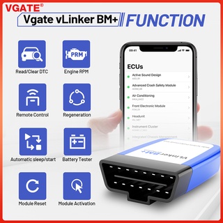 Vgate vLinker BM+ ELM327 V2.2 บลูทูธ 4.0 wifi สําหรับเครื่องสแกนเนอร์ BMW OBD 2 OBD2 ELM 327 ODB2 Bimmercode