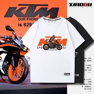 เสื้อยืดโอเวอร์ไซส์KTM ทีม MOTOGP การแข่งขันรถจักรยานยนต์ 2020 แขนสั้นเสื้อยืดผู้ชายและผู้หญิงผ้าฝ้ายครึ่งแขนเสื้อผ้าควา