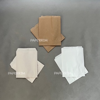 เช็ครีวิวสินค้าถุงกระดาษเล็กจิ๋ว ซองใส่ของแถม ขนาด 4x5.5 นิ้ว แพ็ค 100 ใบ ถุงกระดาษสีน้ำตาล ถุงกระดาษสีขาว