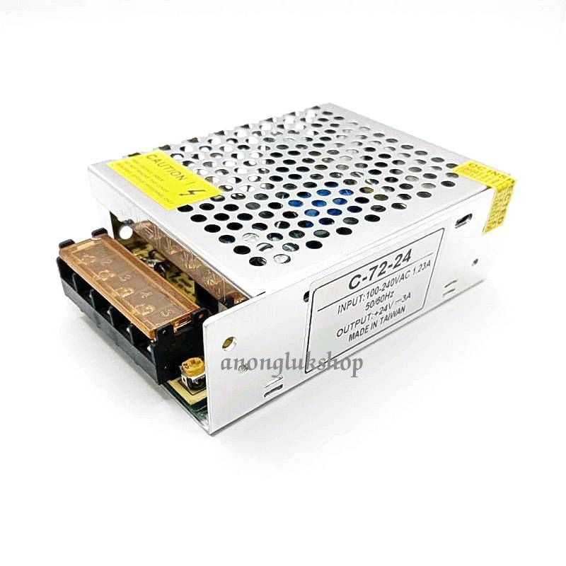 Switching Power Supply ตัวแปลงไฟ INPUT.100-240VAC 1.23A OUTPUT.24VDC 3A ...