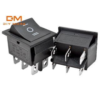 Diymore Kcd4 6Pin 3 ตําแหน่ง 16A / 250V สวิตช์โยก เปิด / ปิด 25 * 31 มม. Dpdt