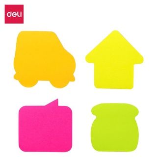 Deli กระดาษโน้ต โพสต์อิทโน๊ต สีละ 20 แผ่น รวม 80 แผ่น ขนาด 76x76mm  โพสอิท มีกาวในตัว ลายการ์ตูนน่ารัก sticky note