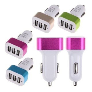 DF Mini Car 3 USB Ports พร้อมไฟ LED ที่ชาร์จโทรศัพท์มือถือ