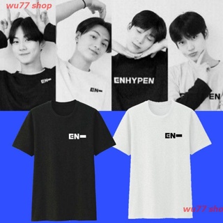 wu77 shop New เสื้อยืดชายหญิง EN- Enhypen Engenes Mini Logo Kpop Cotton Shirt เสื้อยืดผ้า Cotton 100% sale
