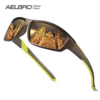 Aielbro แว่นตากันแดด เลนส์โพลาไรซ์ ทรงสี่เหลี่ยม สไตล์วินเทจ หรูหรา เหมาะกับการเล่นกีฬา ขี่จักรยาน สําหรับผู้ชาย