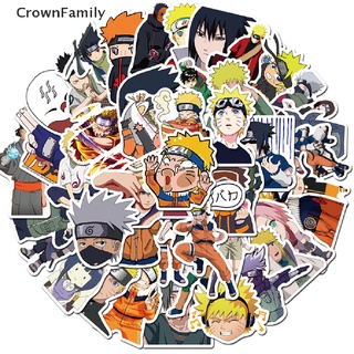 (Crownfamily) สติกเกอร์ ลายการ์ตูนนารูโตะ กันน้ํา สําหรับตกแต่งสเก็ตบอร์ด แพ็กละ 50 ชิ้น