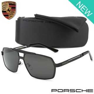 Polarized แว่นกันแดด แฟชั่น รุ่น PORSCHE UV 8515 C-1 สีดำ ทรงสปอร์ต Stainless ขาข้อต่อ