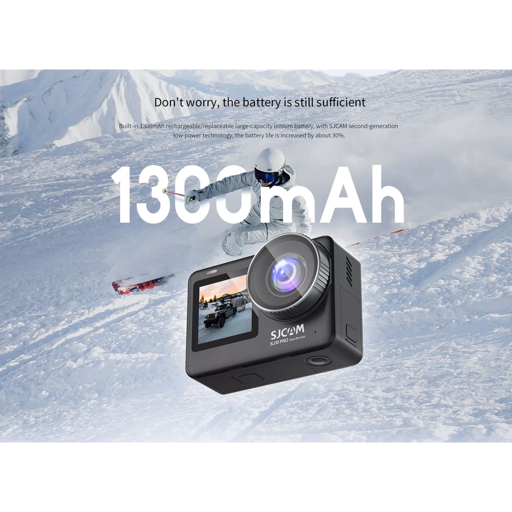 ภาพสินค้าSJ10 Pro Dual Screen กล้องถ่ายภาพ 4K 60PFS 30เมตร WIFI Unti-Shake Sports Camera + Battery แบตเตอรี่ แบตสำรอง กล้องกันน้ำ กล้องแอคชั่น จากร้าน sjcam_officialstore บน Shopee ภาพที่ 4
