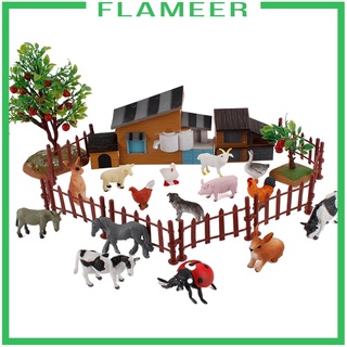 [Flameer] ฟาร์มสัตว์ของเล่นสําหรับเด็ก 21 ชิ้น