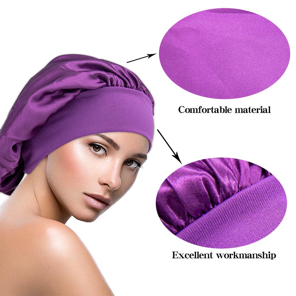 ahmed-comfortable-shower-caps-wide-satin-bonnet-sleeping-hat-women-silk-elastic-nightcap-bath-head-cover-hair-cap-multicolor