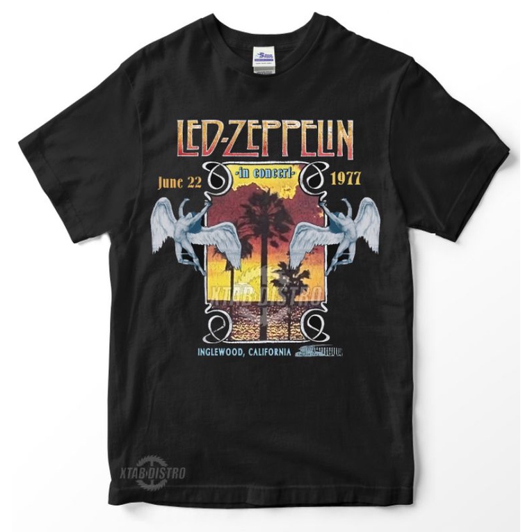 zeppelin-เสื้อยืดลําลอง-แขนสั้น-คอกลม-พิมพ์ลายวงร็อค-led-5-inglewood-concert-1977-สไตล์วินเทจสามารถปรับแต่งได้