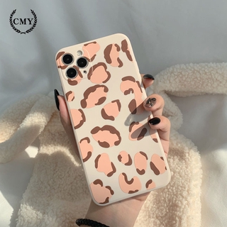 เคส iphone Vintage leopard print caseเคสโทรศัพท์ แบบซิลิโคน สําหรับ  iPhone 11 Pro Max X Xr Xs Max 7 8 Plus Se 2020 12 Pro Max 12 Mini 13 pro 13 pro max 13 mini