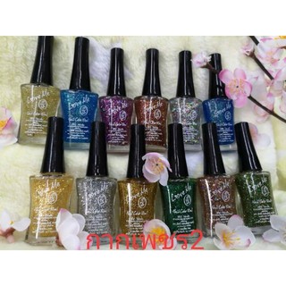 สีทาเล็บพีเมี่ยม nail color by love me กากเพขร 2