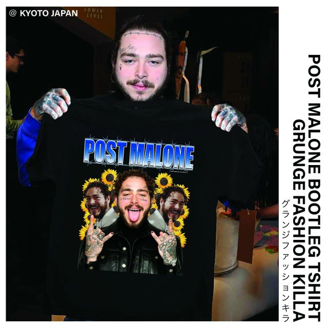 2020-เสื้อยืดผู้ชาย-เสือวง-post-malone-แรปเปอร์-rapper-เสื้อยืด-bootleg-แนวสตรีท-street-ฮิปฮอป-hiphop