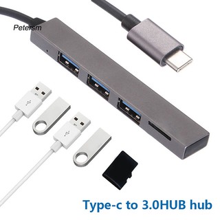 Pst_4 in 1 อะแดปเตอร์ฮับ USB 3.1 Type-C เป็น USB 3.0 TF สําหรับ MacBook Pro Air