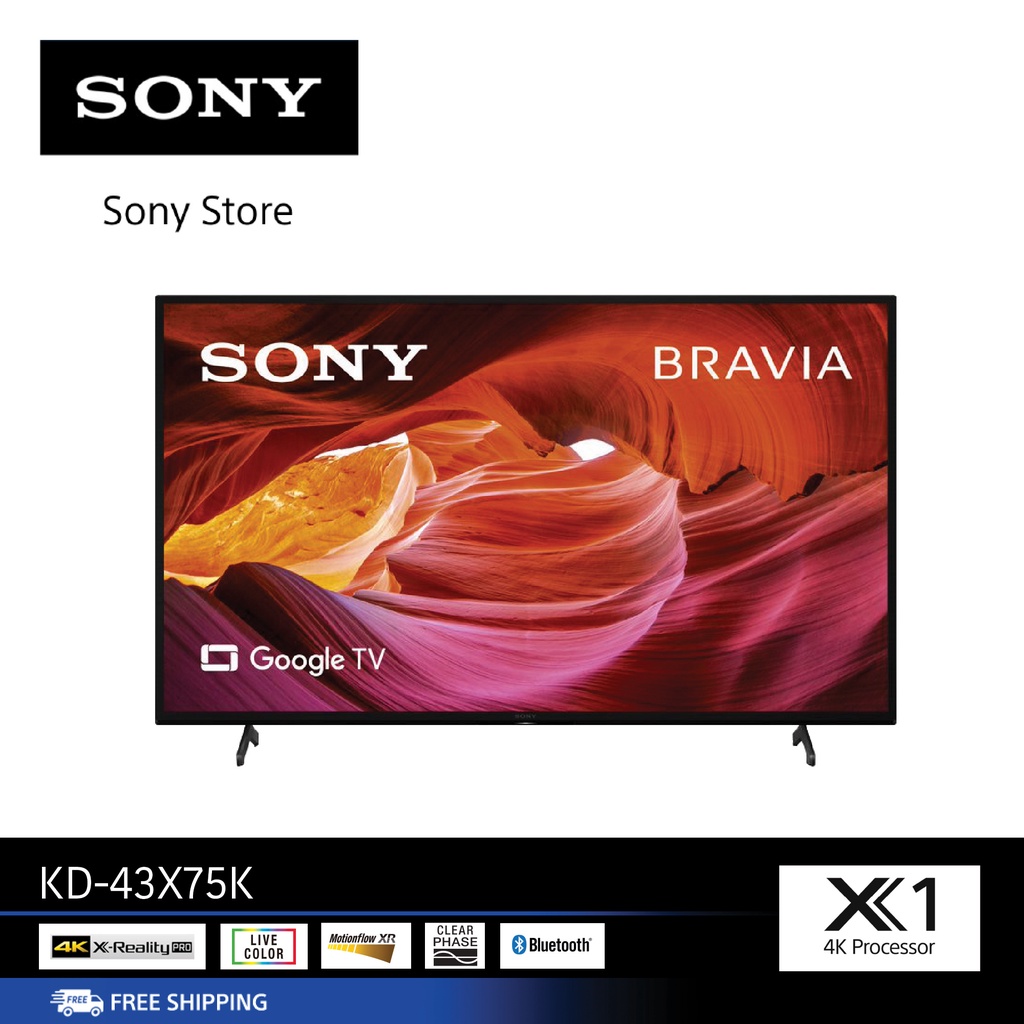 SONY TV รุ่น KD-43X75K ขนาด (43 นิ้ว) | 4K Ultra HD | High Dynamic Range (HDR) | สมาร์ททีวี (Google TV)
