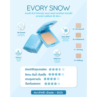 ภาพขนาดย่อของภาพหน้าปกสินค้าNEW SIZE  คิวท์เพรส อิเวอร์รี่ สโนว์ Cute Press Evory Snow Whitening & Oil Control Foundation Powder SPF30/PA++ 5 กรัม จากร้าน lita.hor บน Shopee ภาพที่ 1