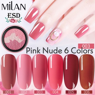 [ เพียง 81.- ใส่โค้ดDETMAR30 ] 🔥.สีทาเล็บเจล Milan สีชมพูนู้ด Pink Nude Series ขนาด 15 ml แห้งโดยการอบ UV เท่านั้น