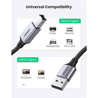 ภาพขนาดย่อของภาพหน้าปกสินค้าUGREEN รุ่น 80803 USB A to B Printer Cable - USB 2.0 A-Male to B-Male Printer Cord High Speed 6 FT ความยาวสาย 2 เมตร จากร้าน gadgetvilla บน Shopee