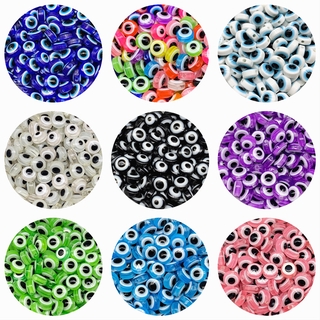 ภาพหน้าปกสินค้า100Pcs /lot 6mm/8mm Evil Eye resin eye beads for DIY jewelry bracelet ที่เกี่ยวข้อง