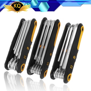 8-in-1 portable foldable plum blossom star key drill bit screwdriver wrench set T9 T10 T15 T20 T25 T27 T30 T40 tool for easy carrying