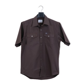 Bovy Brown Shirt - เสื้อเชิ้ตแขนสั้นสีน้ำตาล รุ่นBA 3596-BR-09