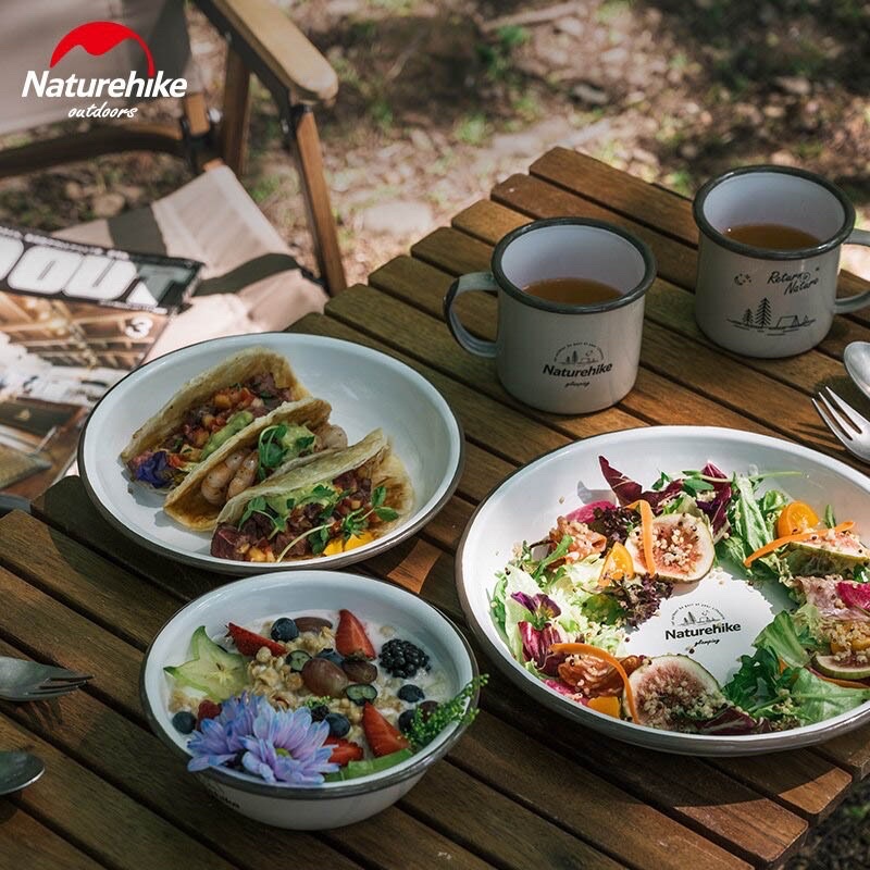 พร้อมส่ง-ชุดจานชาม-naturehike-ultralight-picnic-glaze-tableware-dish-cup-bowl-outdoor-camping