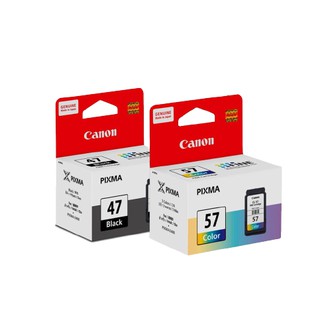 ภาพขนาดย่อของภาพหน้าปกสินค้าหมึกพิมพ์แบบตลับ CANON INK  PG-47 BLACK , CL-57 COLOR หมึกพิมพ์แท้ สำหรับ Canon E400, E410,E480,E4270,E3370 จากร้าน chichangcomputer บน Shopee