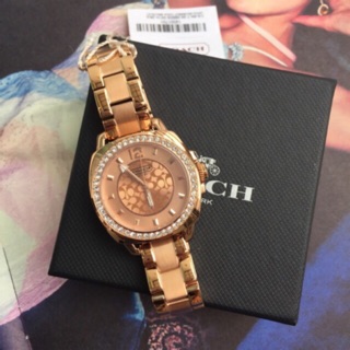 ภาพหน้าปกสินค้าCoach 34mm.14501701 Women\'s Small Rose Gold BOYFRIEND Crytal Bracelet Watch โรสโกลด์สวย ซึ่งคุณอาจชอบราคาและรีวิวของสินค้านี้