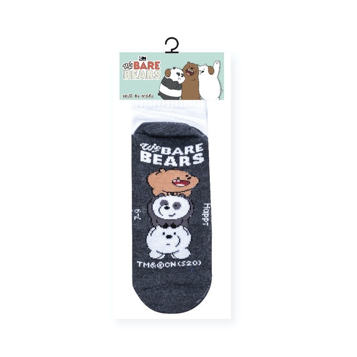 ถุงเท้านักเรียนทอลาย-happi-by-carson-ลาย-we-bare-bears-1-คู่-คละลาย