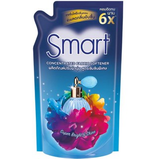 Smart สมาร์ท น้ำยาปรับผ้านุ่มสูตรเข้มข้นกลิ่นซุปเปอร์ไบร์ทแอนด์ไชน์สีฟ้า 530มล.