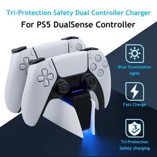 Honcam Tri-Protection อุปกรณ์ที่ชาร์จควบคุมความปลอดภัย แบบคู่ สําหรับจอย PS5 DualSense