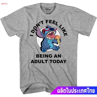 เสื้อยืดกีฬา Disney Lilo And Stitch Dont Feel Like Being An Adult Tee Funny Humor Disneyland Graphic Adult T-Shirt Popu