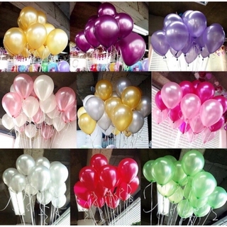 (10ใบ) ลูกโป่งมุก 12 นิ้ว 3.2 กรัม เนื้อหนา คุณภาพดี ราคาถูก สีสวย ส่งจากไทย สั่งผลิตเอง ถูกที่สุด ลูกโป่งมุก
