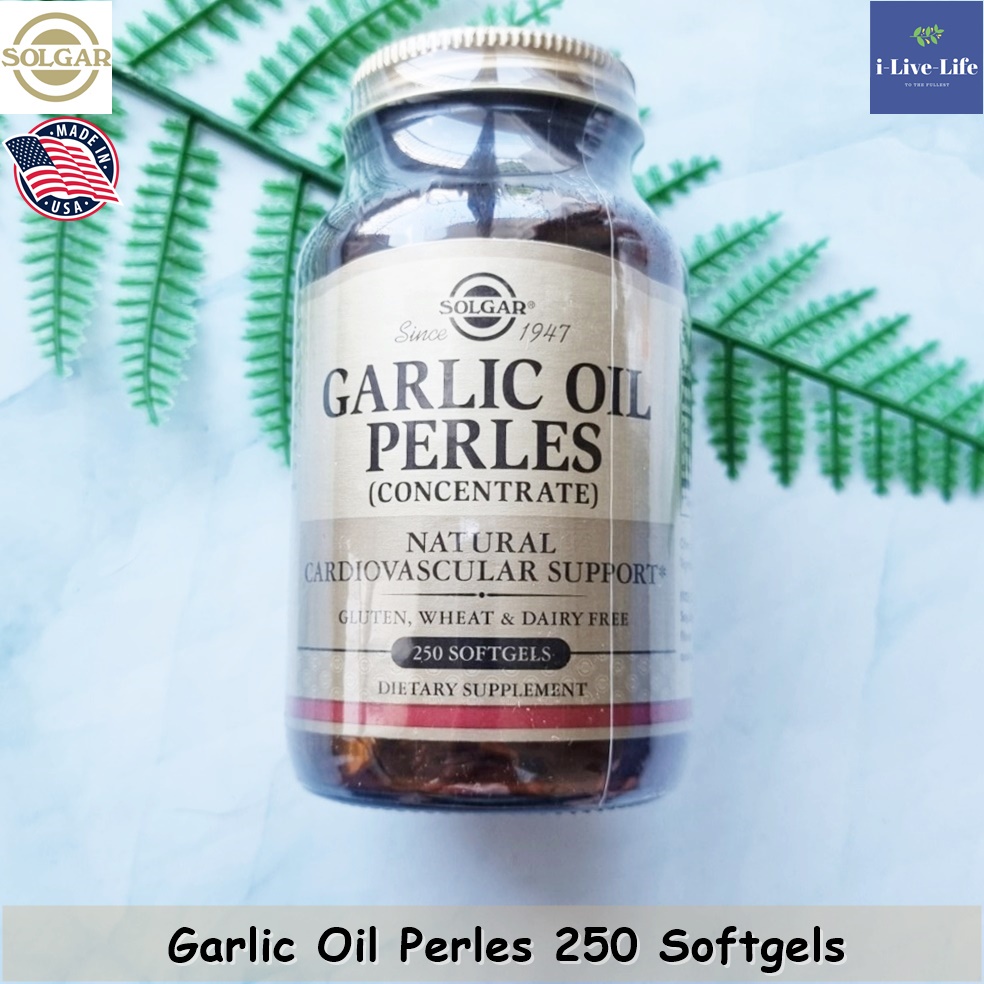 Solgar Garlic Oil Perles Concentrate 250 Softgels น้ำมันกระเทียมสกัด