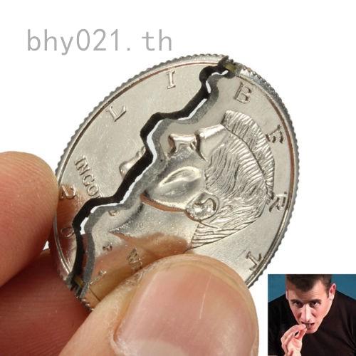 Bite Out Quarter Magic Trick Close-Up Coin Magic Illusion & Restored Half Dollar