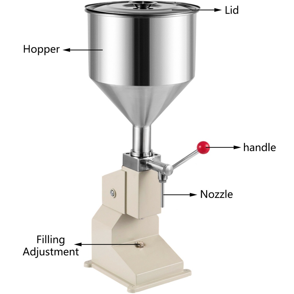 เครื่องบรรจุของเหลวด้วยมือกด-เครื่องบรรจุครีม-บรรจุซอส-บรรจุเจลแอลกอฮอล-แบบมือโยก-10kg