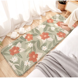 【สินค้าคุณภาพดี】ALADINI【M46】พรมยาวลายดอกไม้ น่ารัก สดใส พรมดอกไม้ พรมปูพื้น