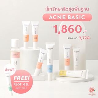 ⚡️ส่งฟรี+โค้ดลดเพิ่ม ⚡️เซ็ตรักษาสิวพื้นฐาน Blossom Acne Basic Set  รักษาสิว สูตรโดยคุณหมอผิวหนังเฉพาะทาง