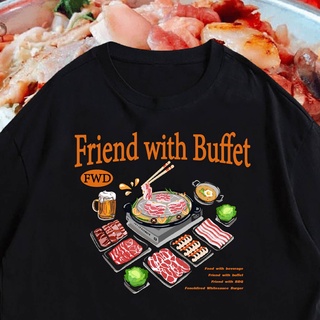 【cotton Tshirts👕】(🔥พร้อมส่งเสื้อเฮีย🔥) เสื้อ FWB  friend with buffet มีทั้งขาว ครีม และดำ cotton 100%