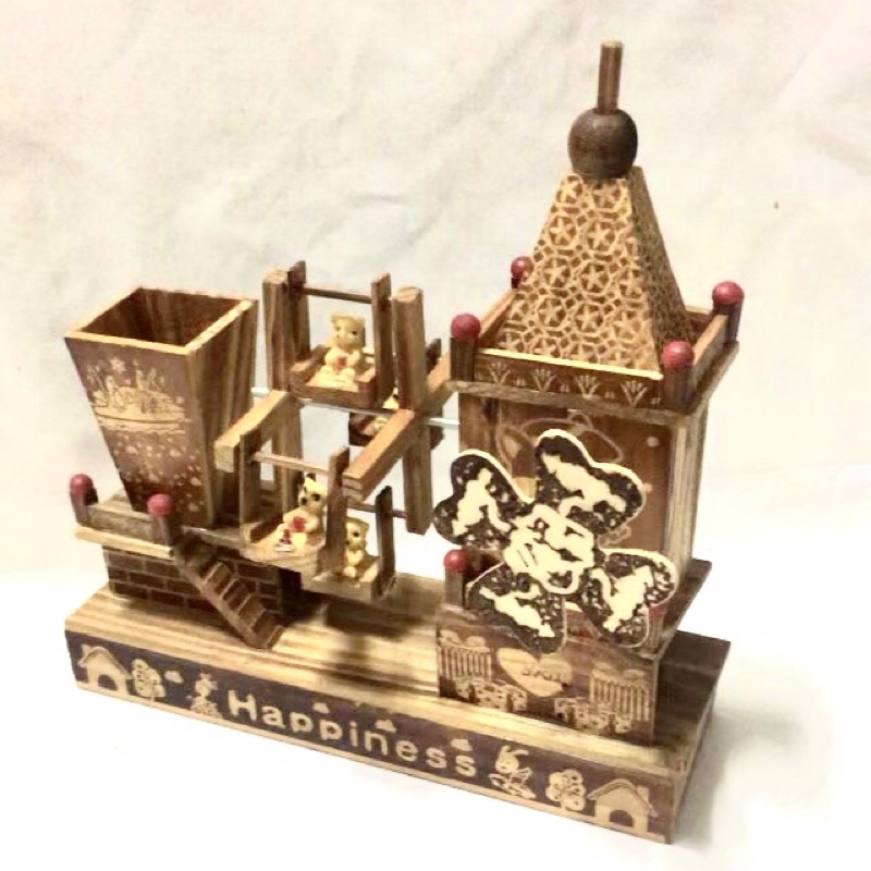 Music Box Display หมีนั่งชิงช้าไม้ | Shopee Thailand