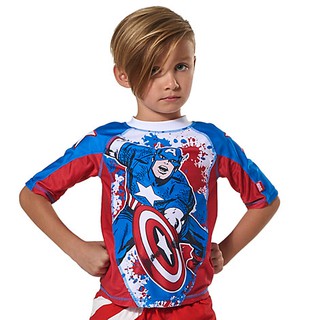 Captain America Rash Guard for Boys from Disney USA ของแท้100% นำเข้า จากอเมริกา (7-8 Years)
