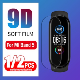 1 / 2pcs Film for Xiaomi Mi Band 5 6 Screen Protector Soft Cover for Mi Band 5 Smart Bracelet Full Screen Permeability Films for Miband 5 Not Glass