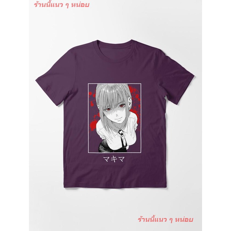new-chainsaw-man-makima-t-shirt-เสื้อยืดพิมพ์ลาย-เสื้อยืดลายการ์ตูน-คอกลม-cotton-แฟชั่น-unisex