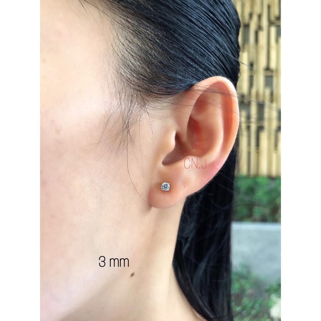 ต่างหูเพชรหนามเตย-3-mm-ต่างหูมินิมอล-รุ่นs1-1คู่-cn-jewelry-earings-ตุ้มหู-ต่างหูแฟชั่น-ต่างหูเกาหลี-ต่างหูทอง