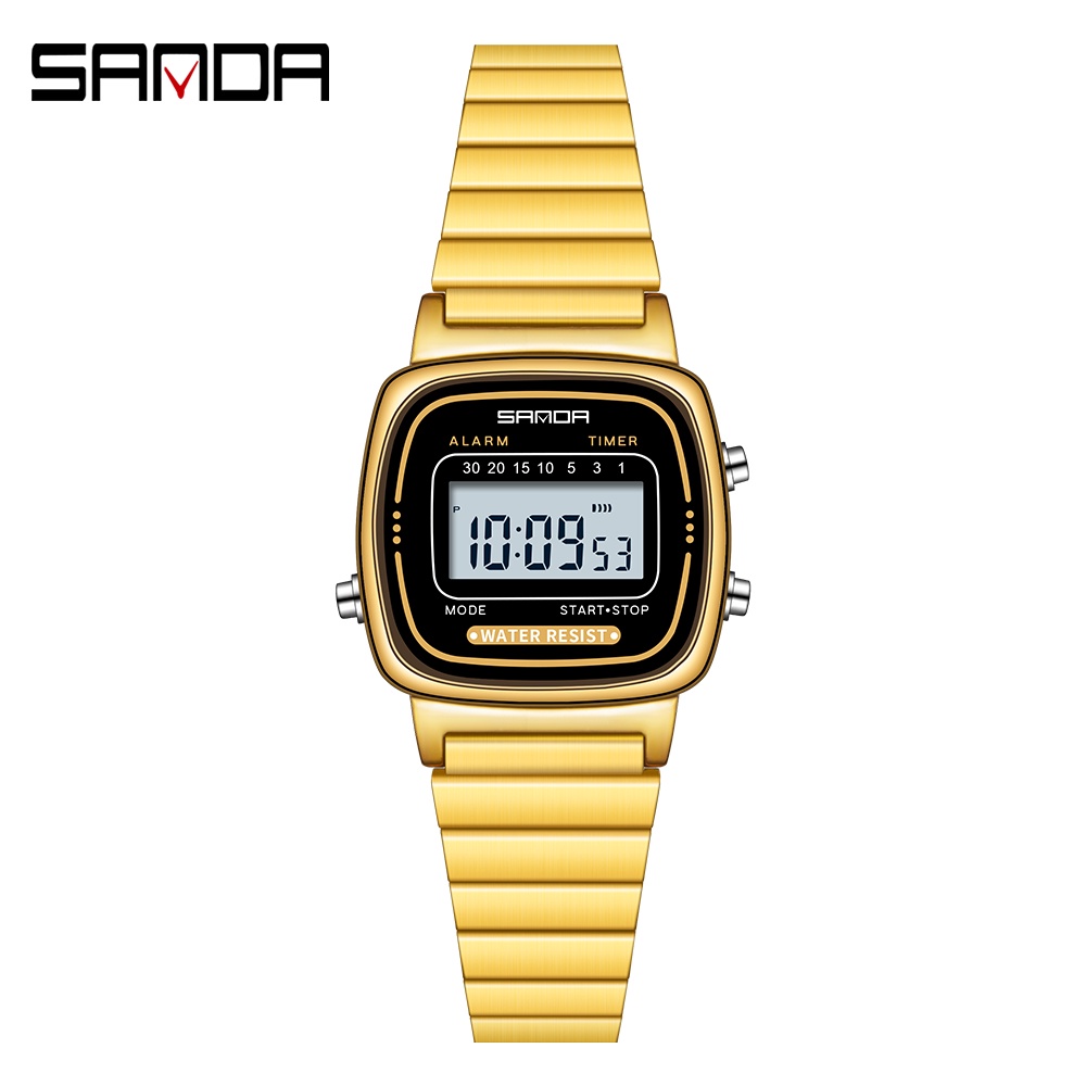 sanda-นาฬิกาข้อมือดิจิทัล-โครโนกราฟ-อิเล็กทรอนิกส์-แบรนด์หรู-กันน้ํา-มีไฟ-led-แฟชั่นสําหรับผู้หญิง