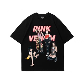 เสื้อยืดโอเวอร์ไซส์เสื้อยืดพิมพ์ลาย PINK VENOM NEWLY COMING เสื้อยืด BLACKPINK เสื้อ blackpink in your areas-5xlS-3XL